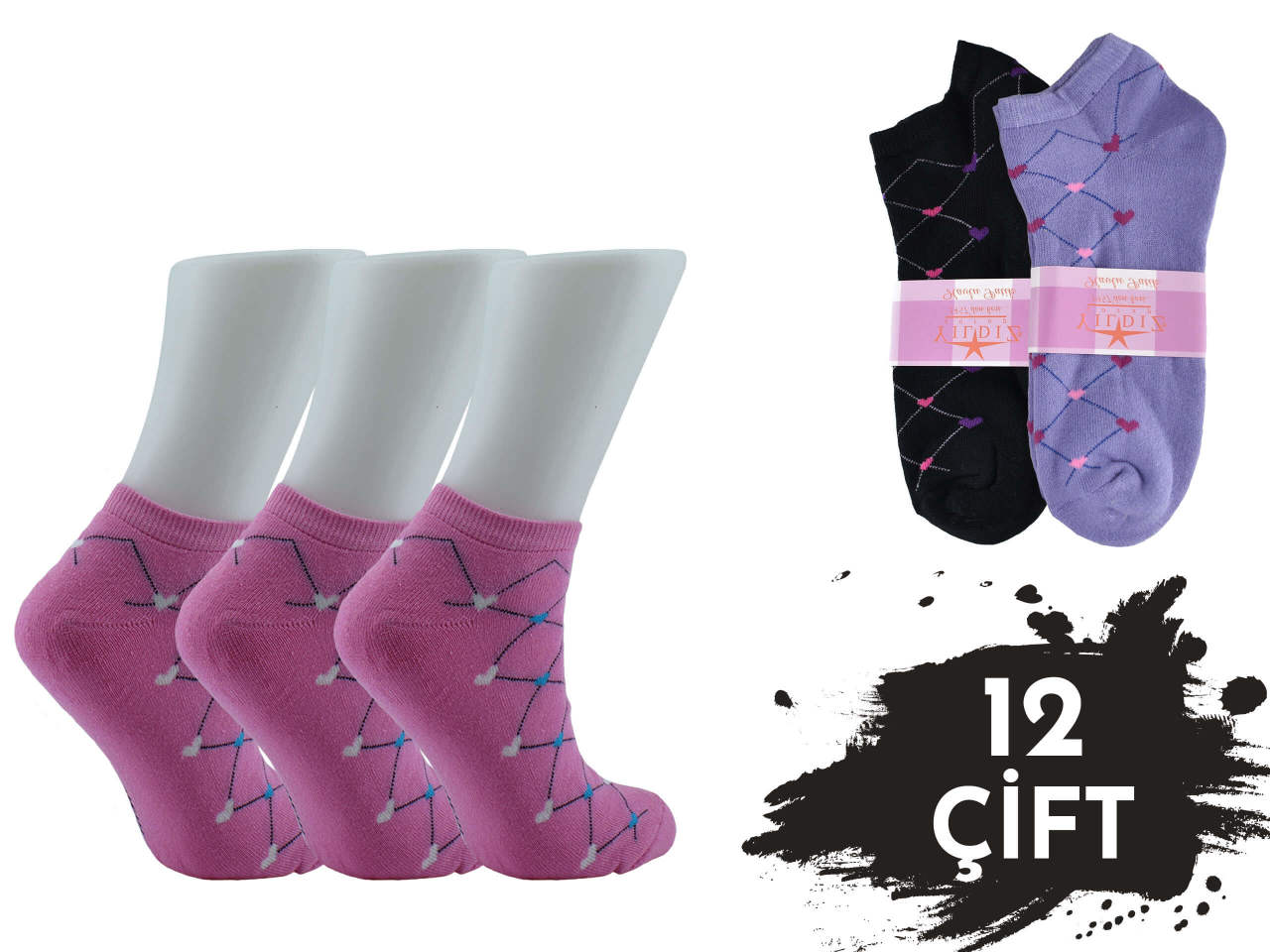 Yıldız 3861 Bayan Havlu Patik 12'li