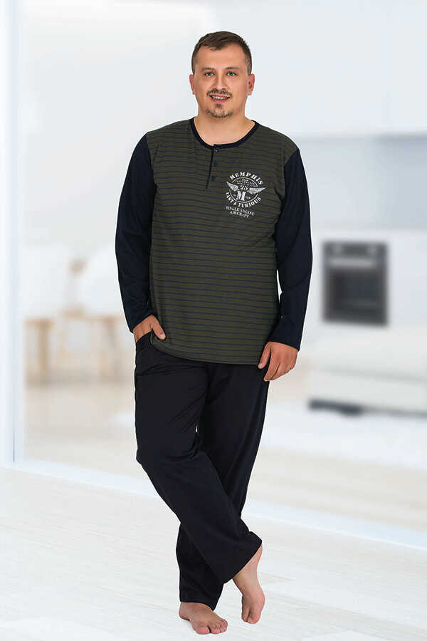 Berland 3763 Erkek Modal Uzun Kol Battal Pijama Takımı