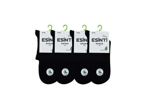 Esinti 31-Siyah Dikişsiz Yarım Konç Erkek Bambu Patik 12'li
