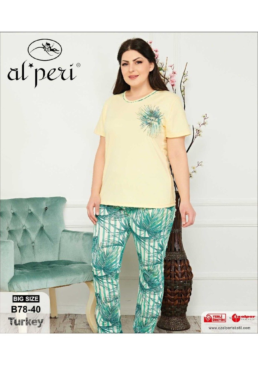 Alperi 78-40 Bayan Battal Kısa Kol Pijama Takım