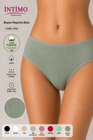 İntimo 2702 (L-XL) Raporlu Biyeli Bayan Külot 12'li