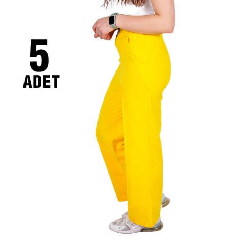 Gipaş 1053 Everlast Salaş İspanyol Paça Kompak Bayan Eşofman Alt 5'li Seri