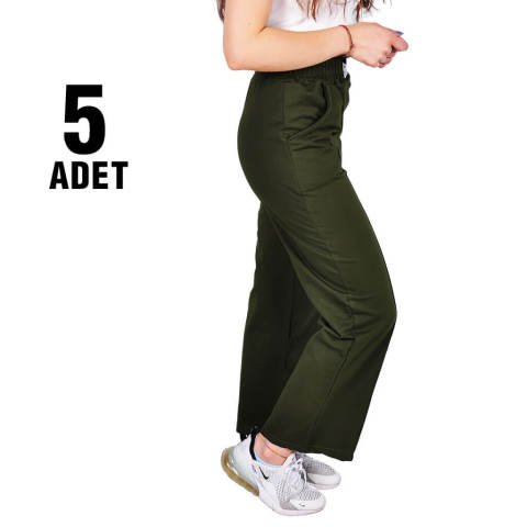 Gipaş 1053 Everlast Salaş İspanyol Paça Kompak Bayan Eşofman Alt 5'li Seri