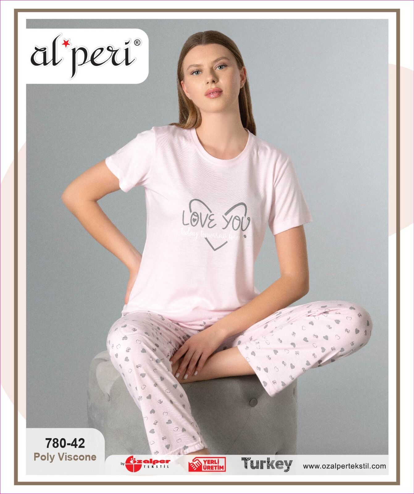Alperi 780-42 (M-L-XL-XXL) Bayan Kısa Kollu Pijama Takım 4'lü
