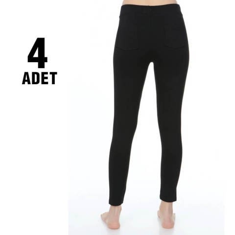 Sahra Ten 160 Çelikli Cepli Battal Bayan Tayt 4'lü