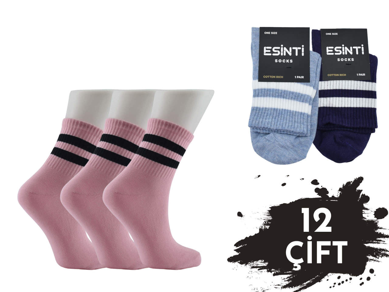 Esinti Bayan Kolej Çorap 12'li