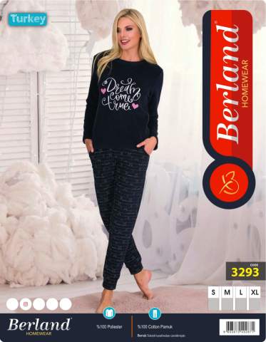 Berland 3293 Polar Uzun Kol Bayan Pijama Takımı