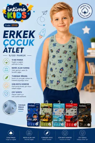 İntimo 2510 Empirme Erkek Çocuk Atlet 6'lı
