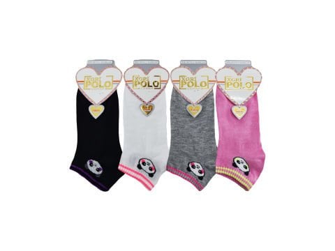 XGRİ POLO (B-E-7-9) 3'lü Bayan Penye Patik 12'li
