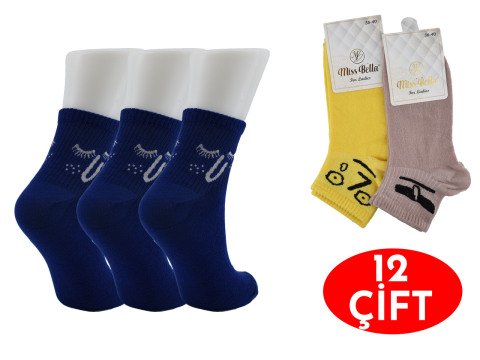 Miss Bella Gülen Yüz Bayan Penye Patik 12'li