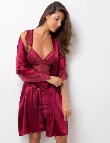 Pierre Cardin 4240 Saten Sabahlık Gecelik Takımı