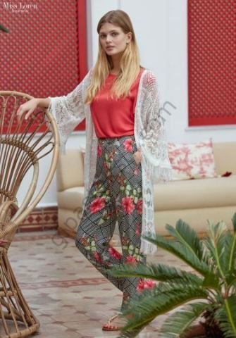 MİSS LOREN 1501 BAYAN HIRKALI 3 LÜ PİJAMA TAKIMI