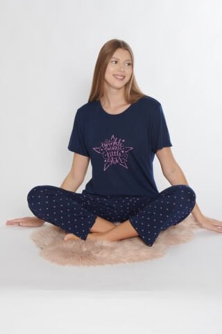 Alperi 780-62 (M-L-XL-XXL) Bayan Kısa Kollu Pijama Takım 4'lü