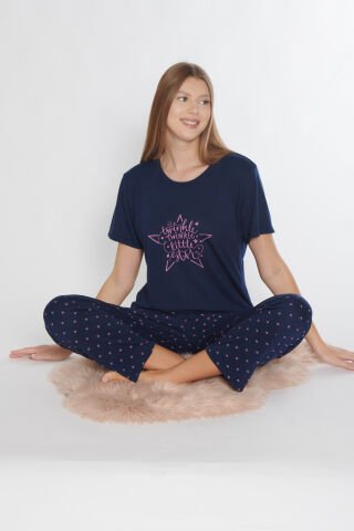 Alperi 780-62 (M-L-XL-XXL) Bayan Kısa Kollu Pijama Takım 4'lü