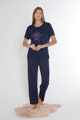 Alperi 780-62 (M-L-XL-XXL) Bayan Kısa Kollu Pijama Takım 4'lü