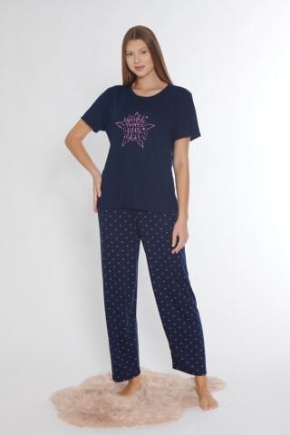 Alperi 780-62 (M-L-XL-XXL) Bayan Kısa Kollu Pijama Takım 4'lü