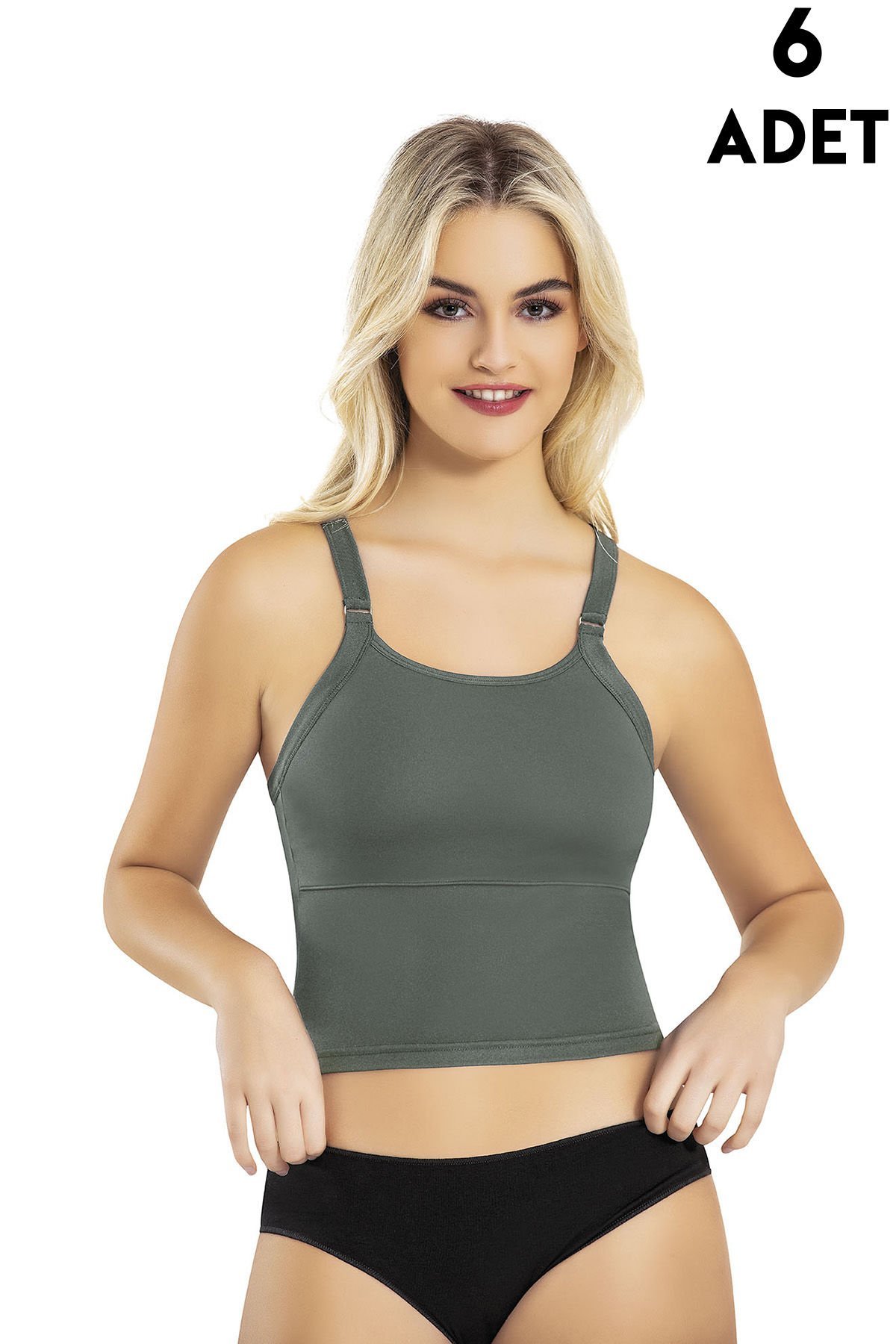 Kota 6800 Modelli Dalgıç Bayan Crop 6'lı ÇAĞLA YEŞİLİ - M