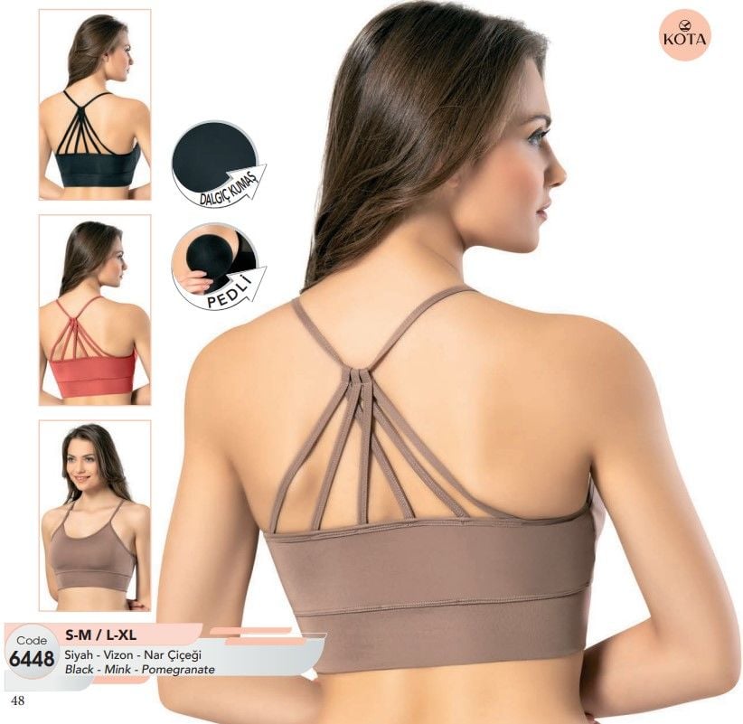 Kota 6448 Modelli Dalgıç İp Askılı Bayan Pedli Bustiyer