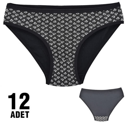 Dondeza 101-5 Desenli Bayan Bikini 12'li