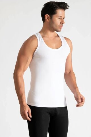 Tutku 0101 Erkek Beyaz Penye Atlet 6'lı BEYAZ - 5/XL