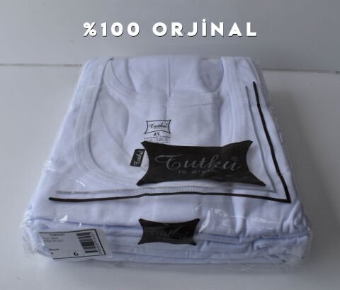 Tutku 0101 Erkek Beyaz Penye Atlet 6'lı