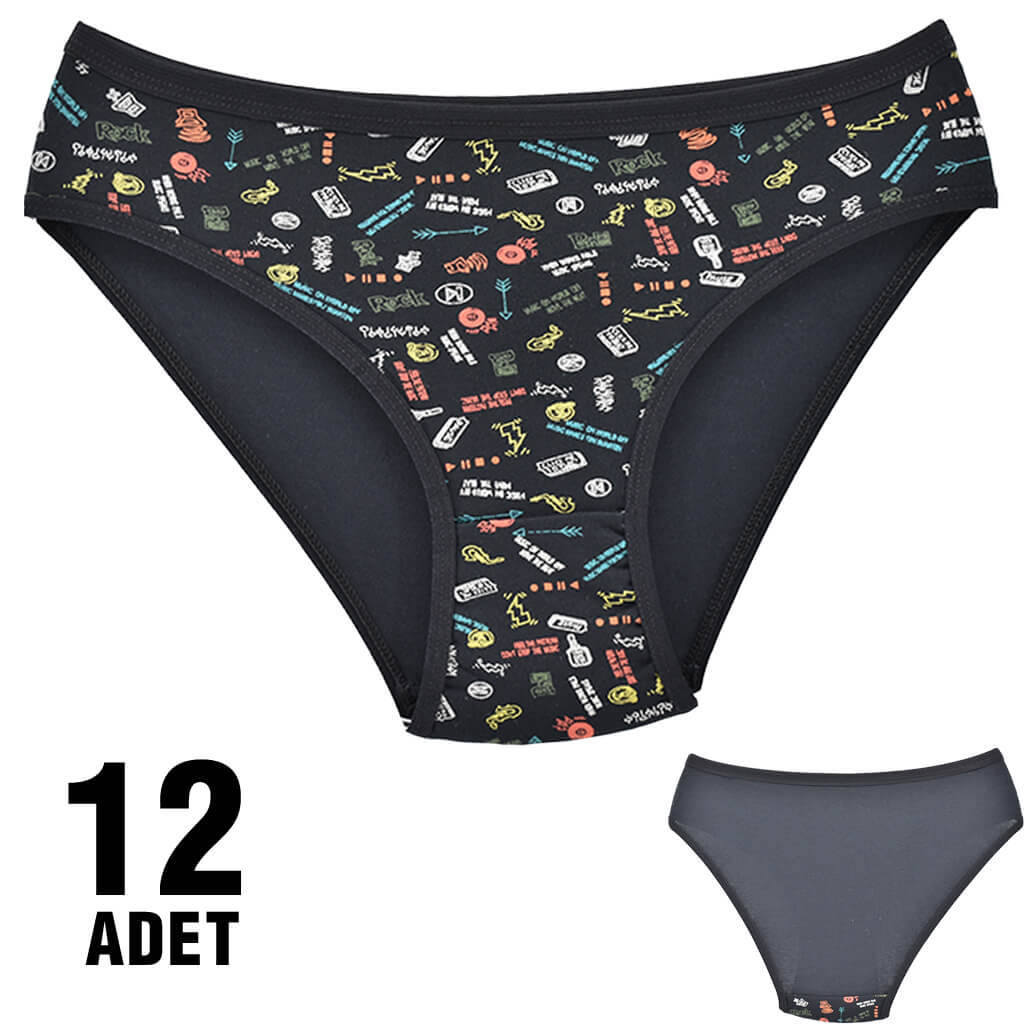 Dondeza 101-3 Desenli Bayan Bikini 12'li