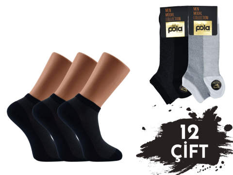 Pola 1655 Parfümlü Yazlık Dikişsiz Modal Erkek Patik 12'li