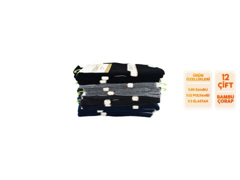 Esinti 25-6 Dikişsiz Kokulu Erkek Bambu Soket 12'li