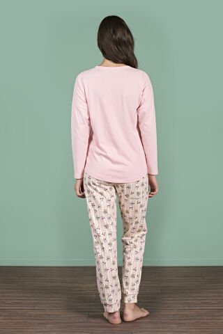 Pijadore 1947 (M-L-XL-XXL) Uzun Kollu Bayan Pijama Takım 4'lü