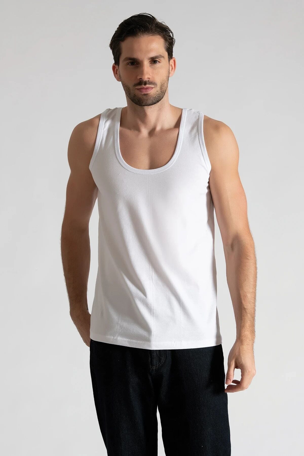 Tutku Elit 1001 Erkek Penye Atlet BEYAZ - 5/XL