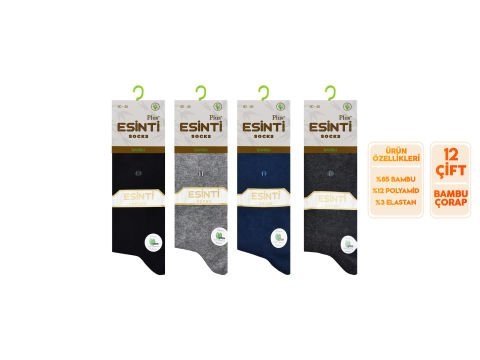 Esinti 25-5 Dikişsiz Kokulu Erkek Bambu Soket 12'li