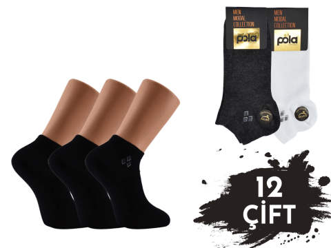 Pola 1651 Parfümlü Yazlık Dikişsiz Modal Erkek Patik 12'li