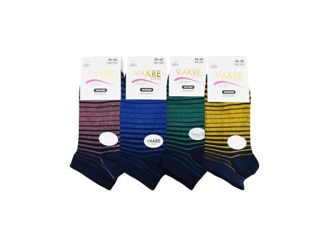Vakre 9328-1 (36-40) Bayan Penye Patik Çorap 12'li