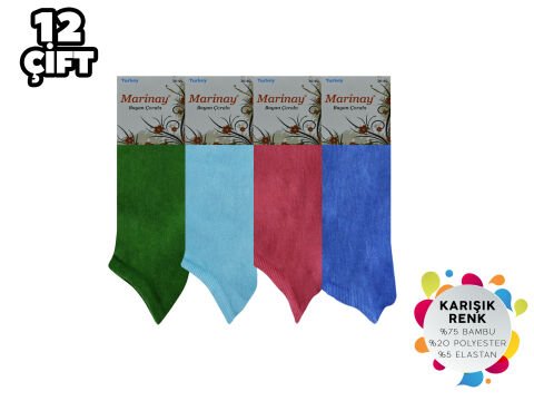 Staray 0678 Dikişsiz Bambu Bayan Patik 12'li