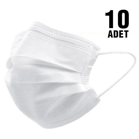 Du-Med Medikal 3 Katlı Telli Lastikli Maske 10'lu