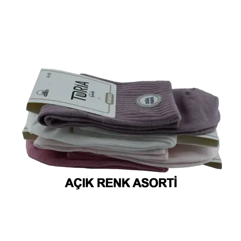 Toria B12 (36-40) Doğal Pamuk Bayan Kısa Tenis Çorap 12'li