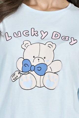 Pijadore 1947 (M-L-XL-XXL) Uzun Kollu Bayan Pijama Takım 4'lü MAVİ - M-L-XL-XXL