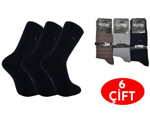 Felixline Dikişsiz Erkek Bambu Çorap 6'lı