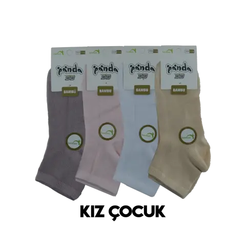 Panda 14 (3-12 Yaş) Kız Erkek Çocuk Bambu Çorap 12'li