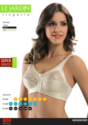 Le Jardin 800 D Cup Bayan Toparlayıcı Sütyen BEYAZ - 85