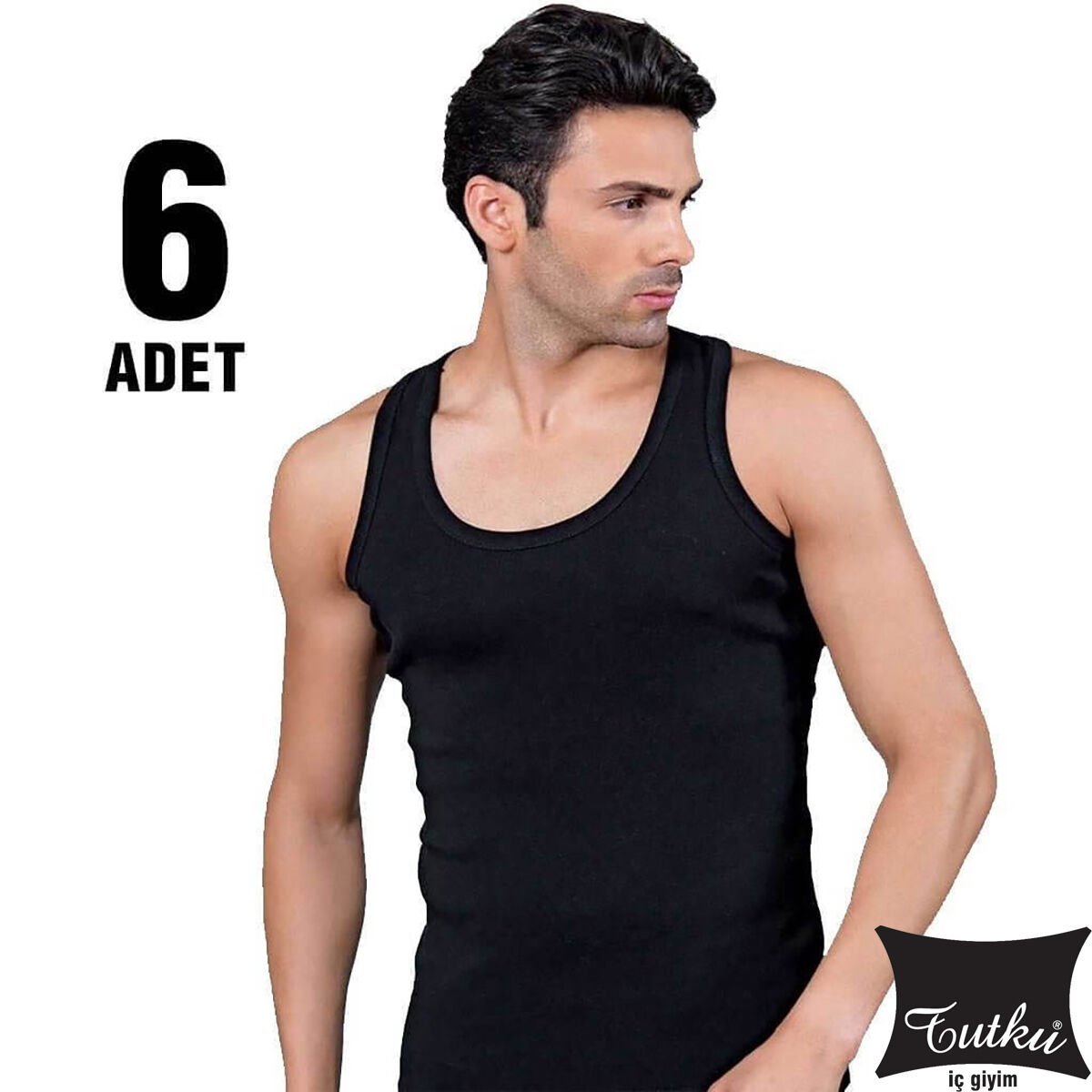 Tutku 0101 Erkek Renkli Penye Atlet 6'lı