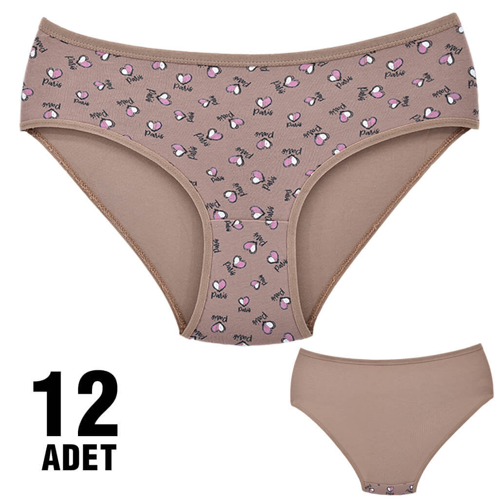 Dondeza 201-30 Desenli Bayan Ara Beden Külot 12'li