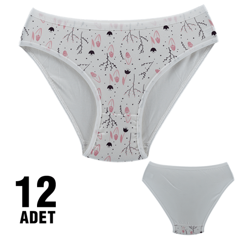 Dondeza 101-62 Desenli Bayan Bikini 12'li