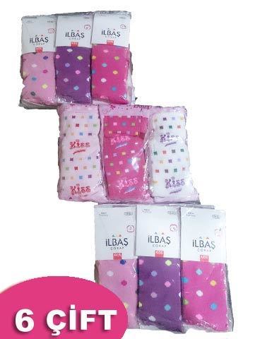 İlbaş Karışık Renk Kız Çocuk Külotlu Çorap 6'lı