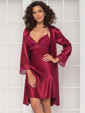Pierre Cardin 4285 Saten Sabahlık Gecelik Takımı LACİVERT - M