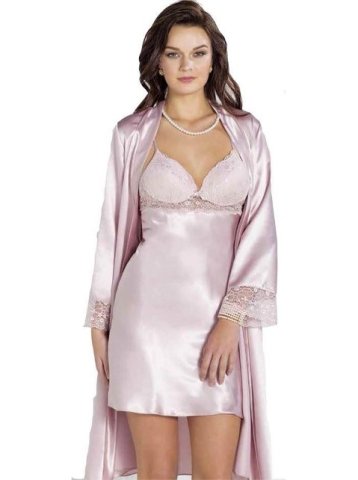 Pierre Cardin 4285 Saten Sabahlık Gecelik Takımı LACİVERT - M