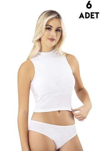 Kota 6805 Balıkçı Yaka Raporlu Ribana Pedli Bayan Crop 6'lı