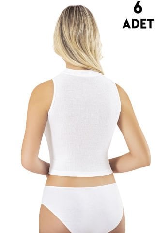 Kota 6805 Balıkçı Yaka Raporlu Ribana Pedli Bayan Crop 6'lı