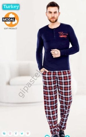 Berland 3713 Erkek Modal Uzun Kol Pijama Takımı