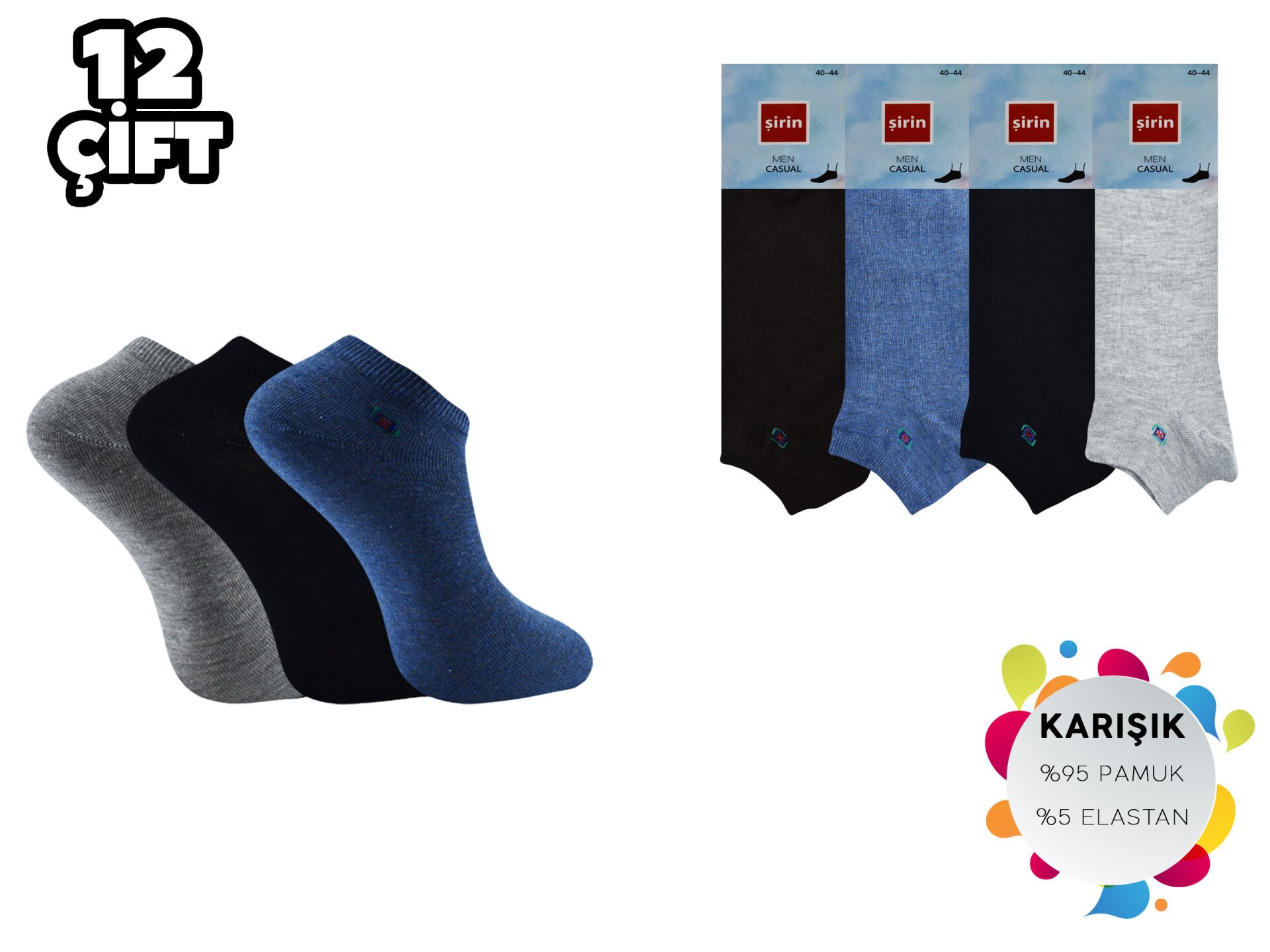 Şirin 7010-1 Ter Emici Erkek Penye Patik 12'li